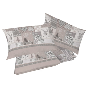 Completo letto alpi beige 100% cotone