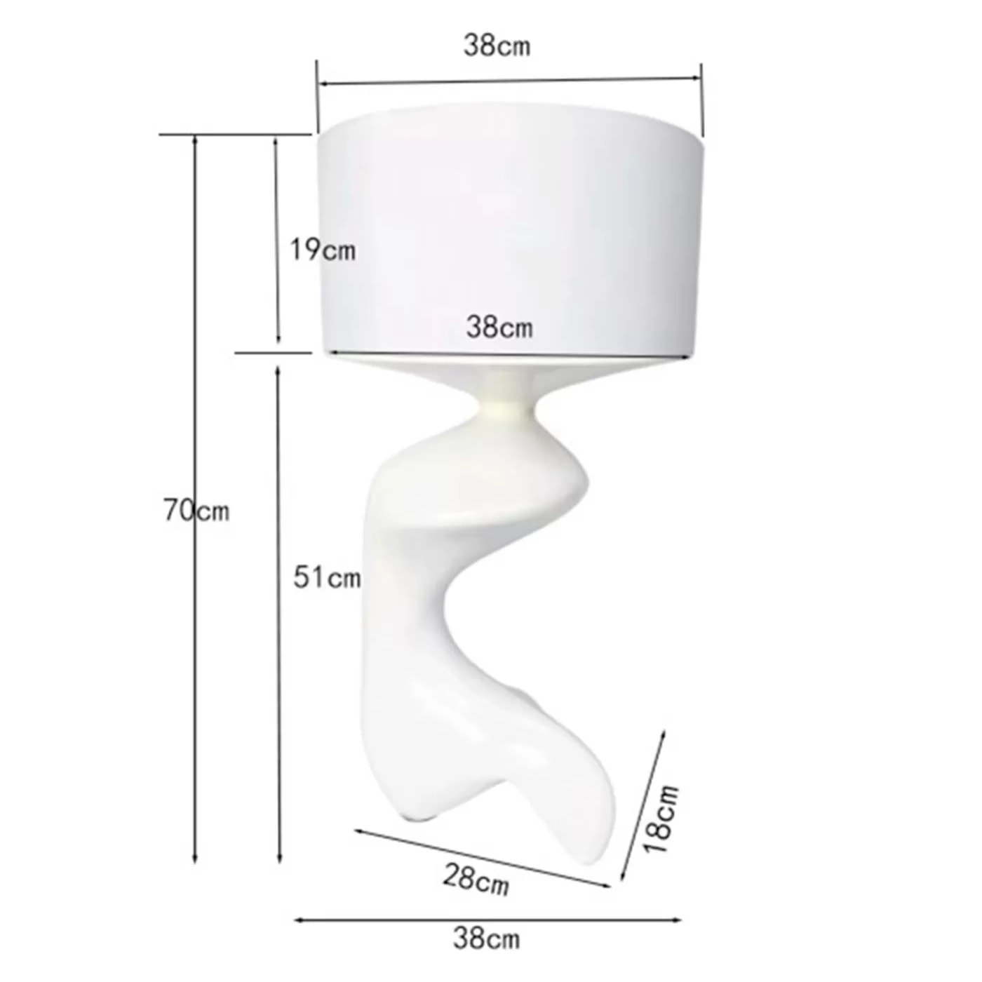 Lampe Erosia 68cm blanche Kare Design
