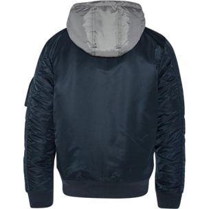 MA-20-RS MA-1 JACKET WITH DETACHABLE HOODED FAKE LINER 100% RECYCLED NYLON Blu