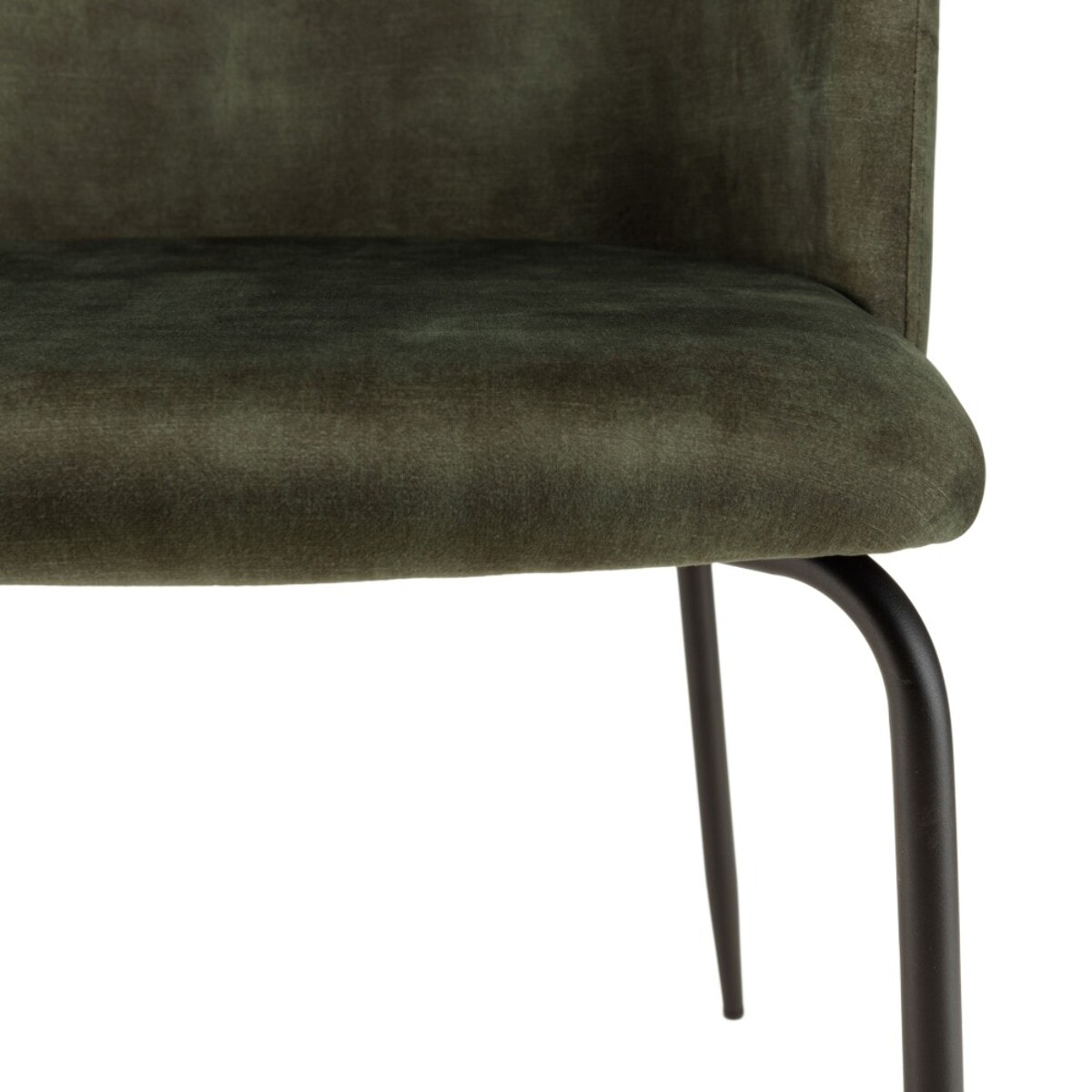 TOM - Lot de 2 chaises velours vert sapin dossier enveloppant