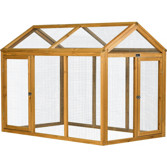 Enclos extension en bois pour poulailler "Coco" - 6 poules - Marron