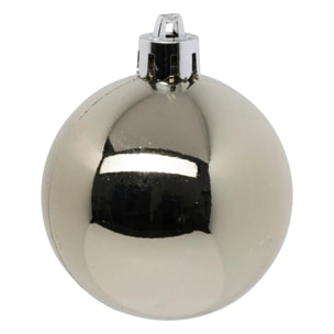 Boules de Noël "Bois de Rose" lot de 12 en plastique D6cm