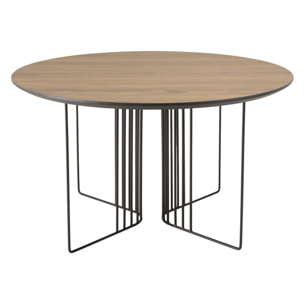 JULIA - Table basse biseautée 70x70cm mocha pieds graphiques métal noir