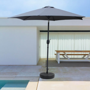 Parasol droit rond 2,5 x 2,5 m gris EMMA
