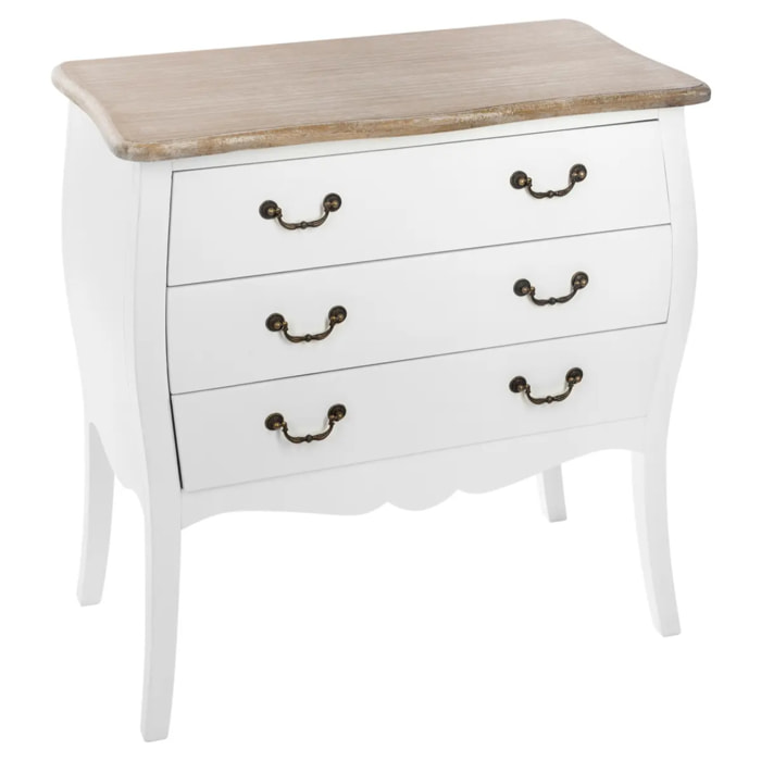 Chiffonnier "Chrysa" blanc 3 tiroirs