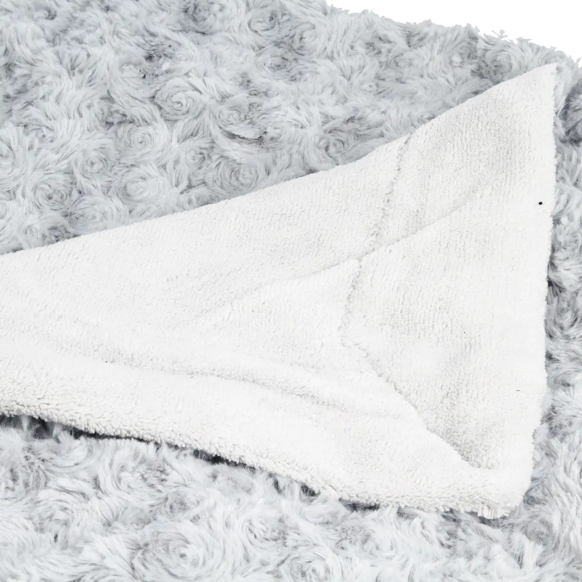 Plaid "Bouclette" fausse fourrure gris 120x160cm