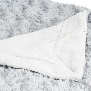 Plaid "Bouclette" fausse fourrure gris 120x160cm