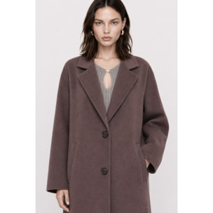 Kocca - Cappotto lungo da donna in lana con collo a revers Donna