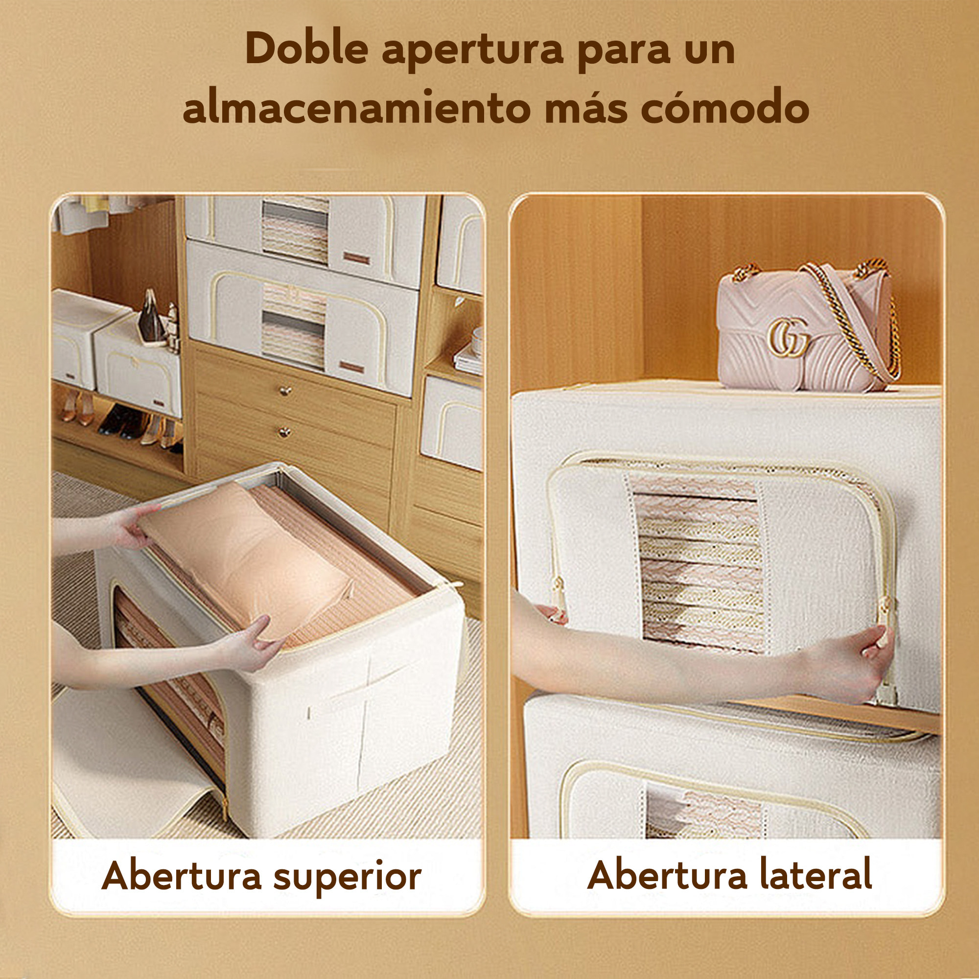 Caja de almacenamiento de ropa plegable de algodón