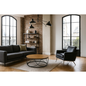 Mesa de centro – Roble y negro