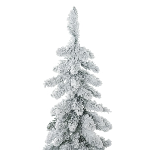 Arbre de Noël artificiel sapin de Noël avec support en acier 253 branches enneigées socle pliable hauteur 135 cm vert