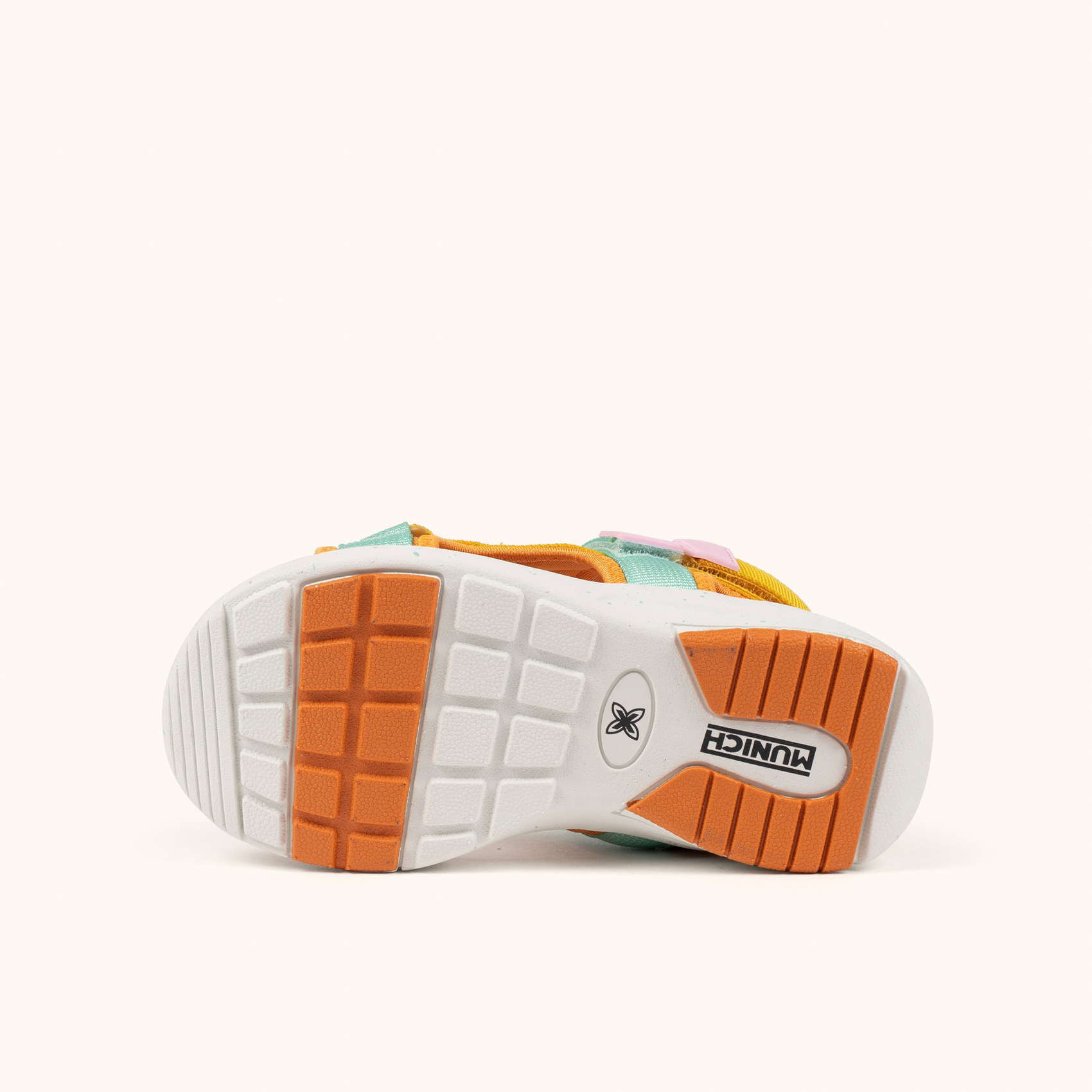 MUNICH MINI YOYO 02 Sandalia deportiva infantil en tonos amarillos, menta y rosa con triple ajuste