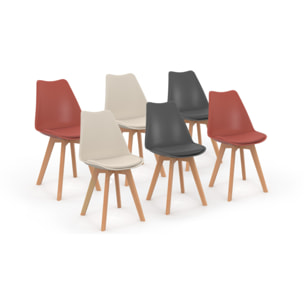 Chaises scandinave Nordia - Mix color - beige, terracotta, gris foncé