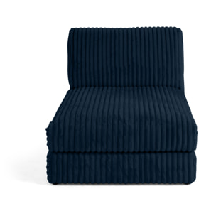 Jasper - module méridienne - en fausse fourrure côtelée - Bleu