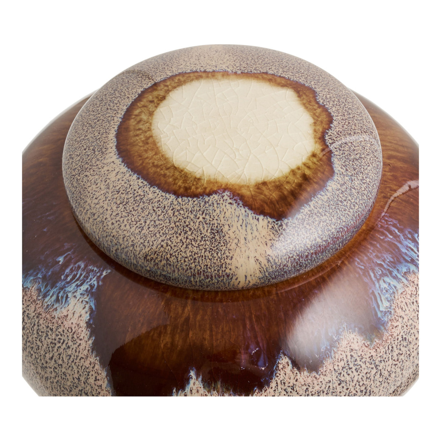 Set 2 barattoli in ceramica marrone con coperchio — misure assortite