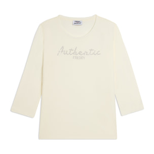 T-shirt manica 3/4 "Authentic" con logo FREDDY in strass