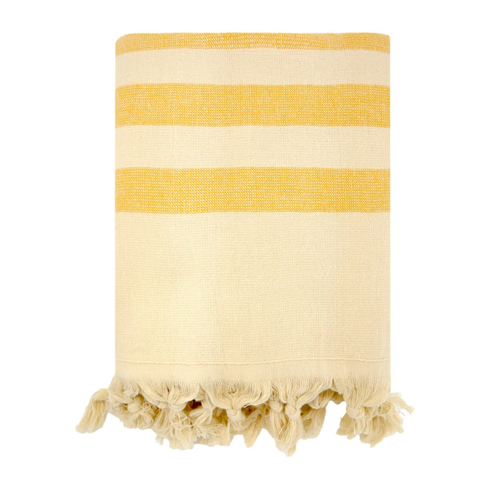 Fouta doublée éponge - Fidji Tournesol - 90x160cm - 340g/m²