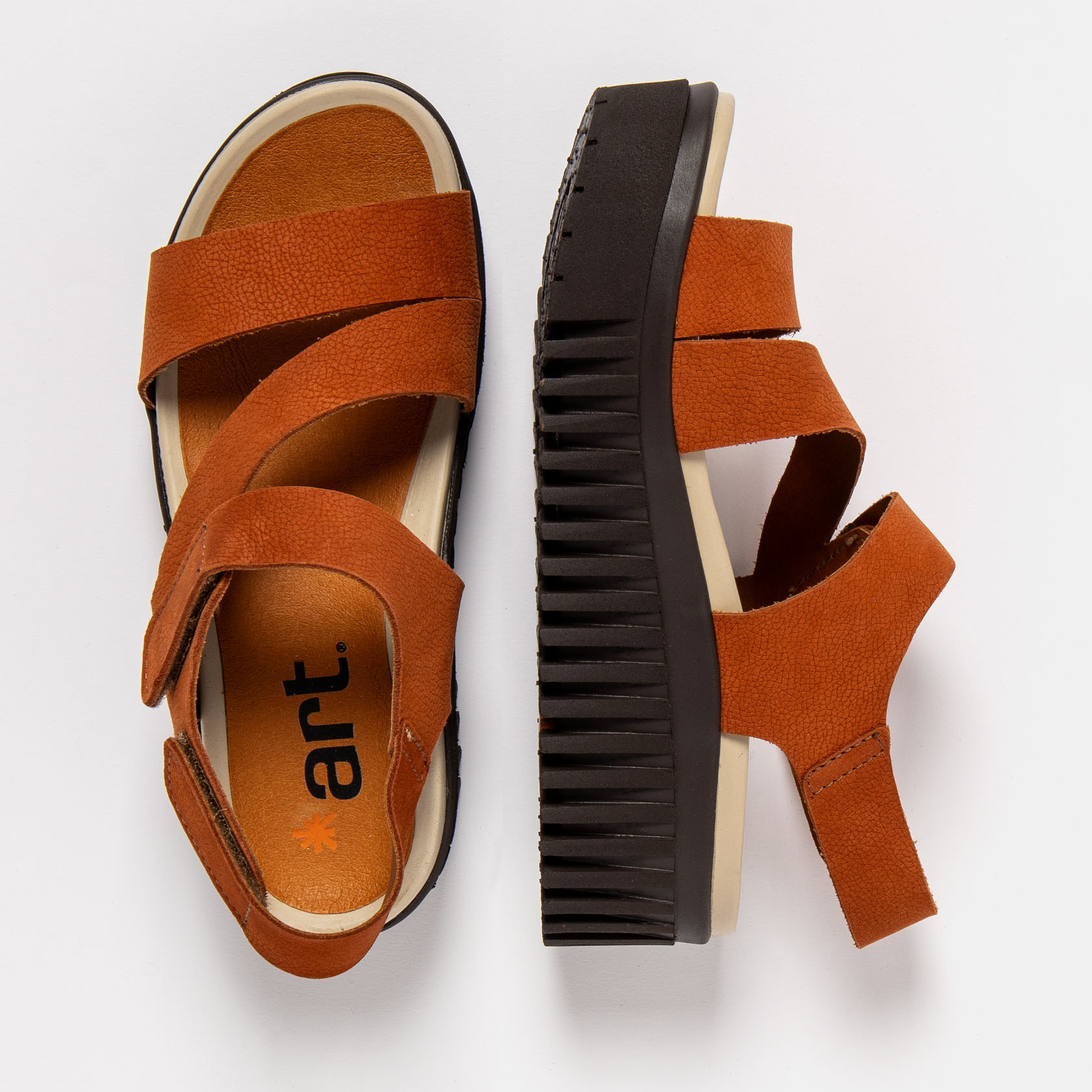 Sandalia de cuña 1573 NOBUCK D.ORANGE-BROWN/BRIGHTON color Dark orange-brown