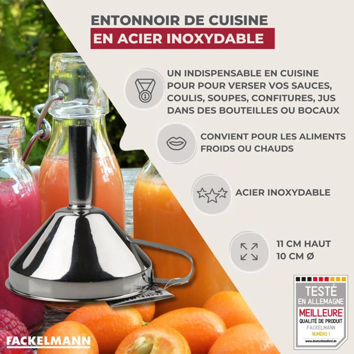 Entonnoir de cuisine inox 10 cm de diamètre Fackelmann