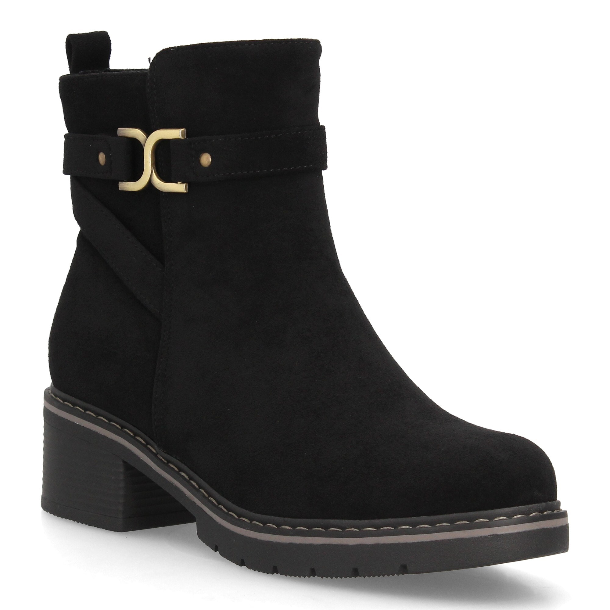 Botines para mujer con detalle metálico decorativo