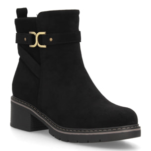 Botines para mujer con detalle metálico decorativo