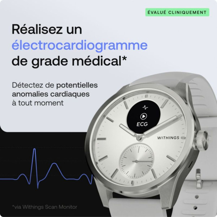 Montre santé WITHINGS Scanwatch 2 42mm Blanche