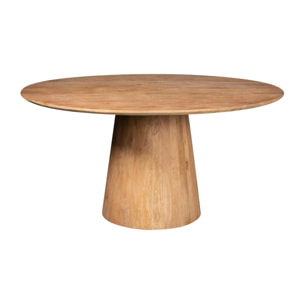 Table à manger ronde pied central bois Ø130 cm CORTINA