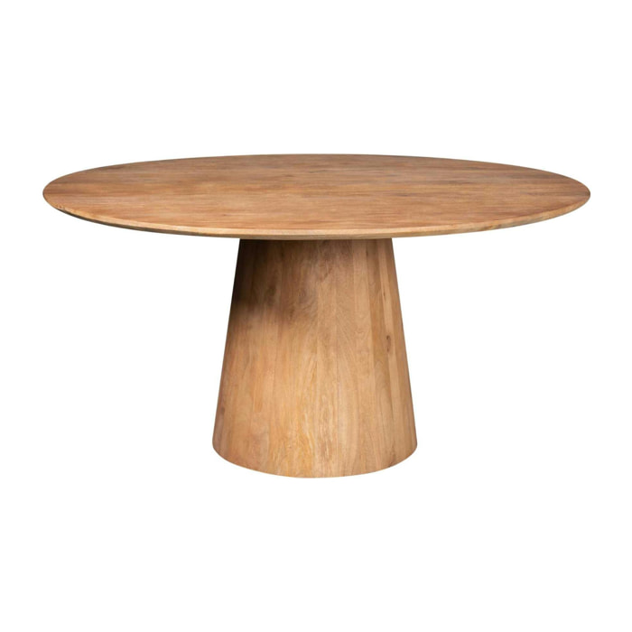 Table à manger ronde pied central bois Ø130 cm CORTINA