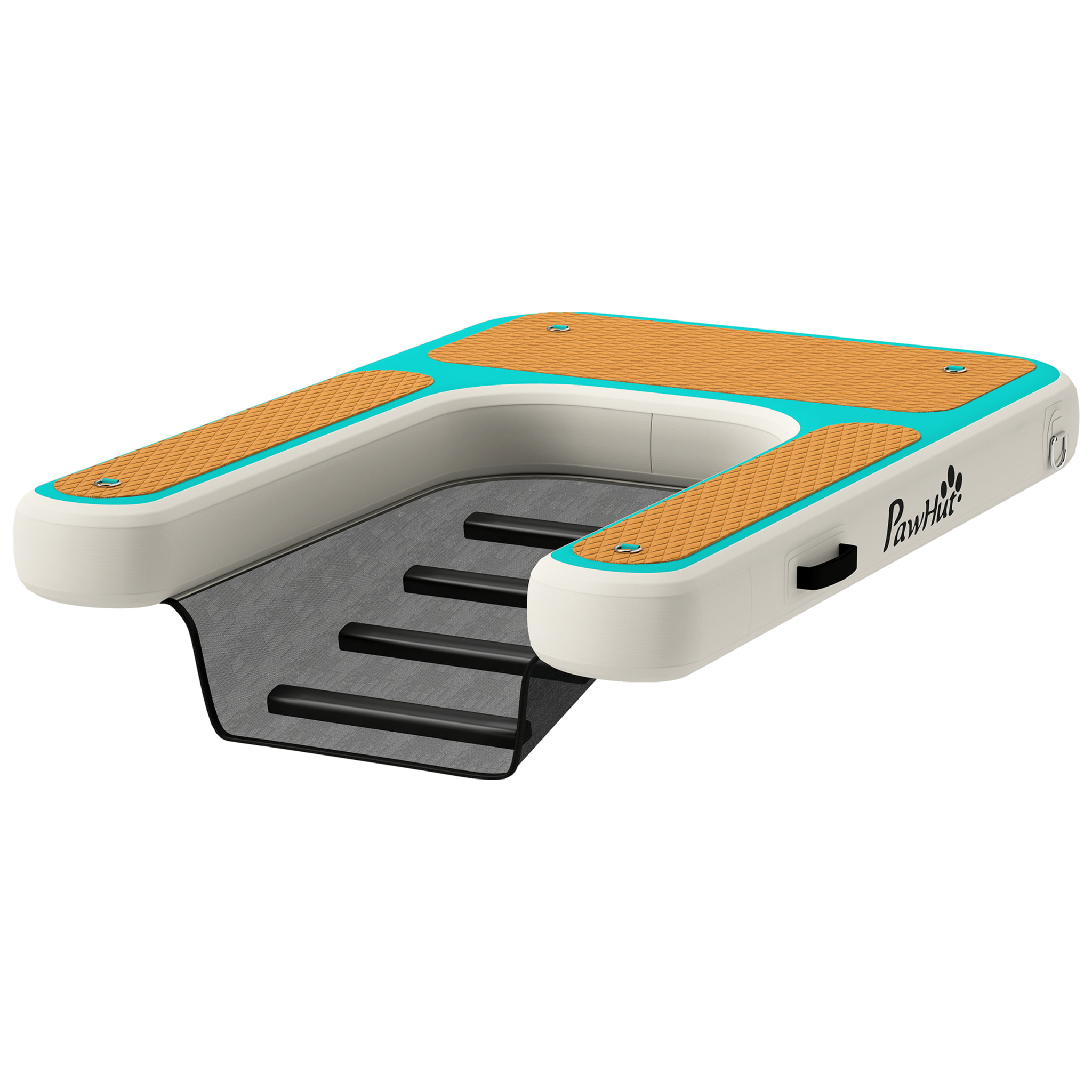 Rampe pour chien - rampe d'eau flottante gonflable pour chien - échelle flottante pour bateaux - surface antidérapante orange