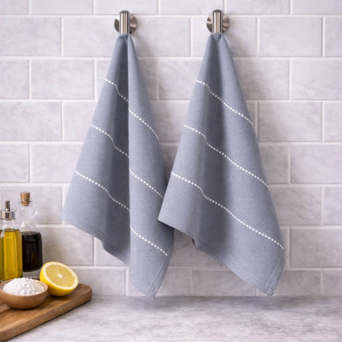 Juego de 12 paños de cocina 50x50cm 330gsm 100% algodón noia