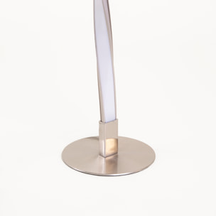 FORLIGHT Sobremesa Benta LED 2.5W Blanco Neutro 4000K On-Off Níquel Satinado, Blanco Opal Lámpara de Mesa LED de Bajo Consumo