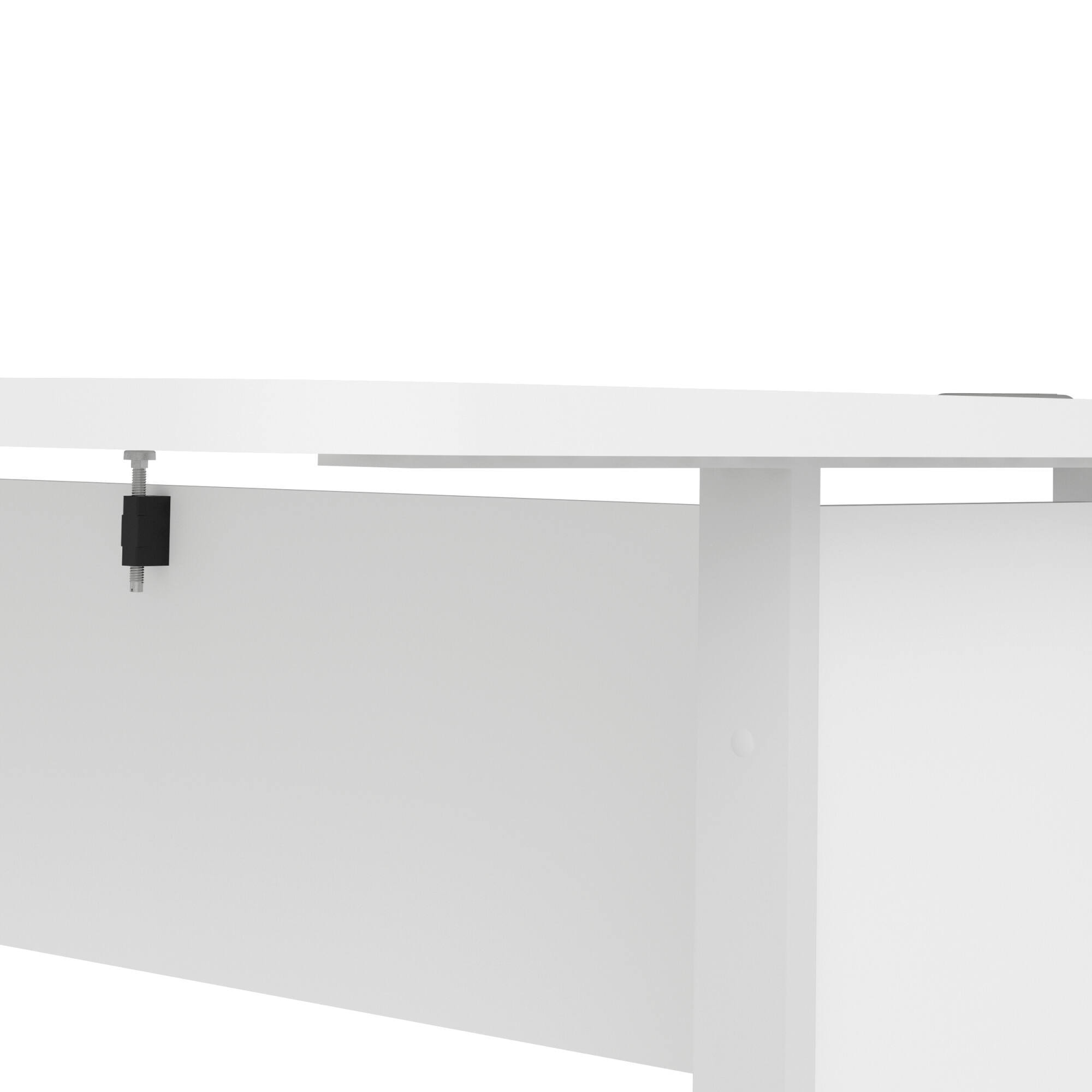 Scrivania Alfango, Scrittoio multiuso, Tavolo per ufficio porta PC, Piano di lavoro, 159x151 h75 cm, Bianco