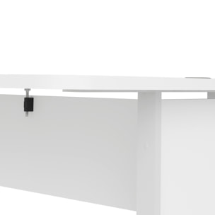 Scrivania Alfango, Scrittoio multiuso, Tavolo per ufficio porta PC, Piano di lavoro, 159x151 h75 cm, Bianco