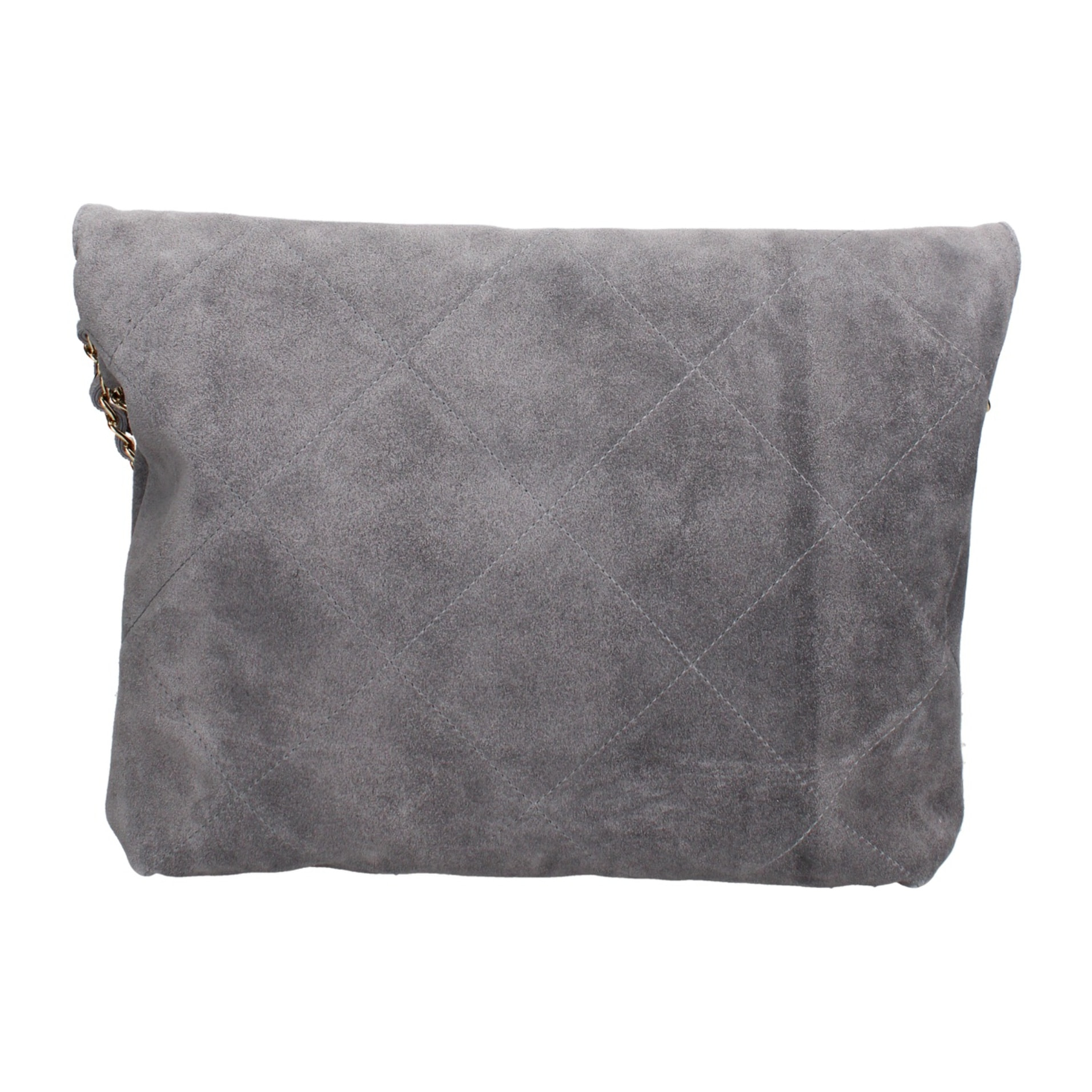 Borsa a spalla da donna Made in Italy - Modello Celeste Elite - Pelle scamosciata - 32.0 x 34.0 x 6.0 cm