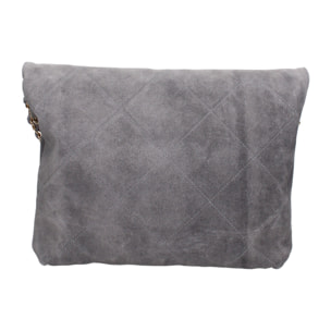 Borsa a spalla da donna Made in Italy - Modello Celeste Elite - Pelle scamosciata - 32.0 x 34.0 x 6.0 cm