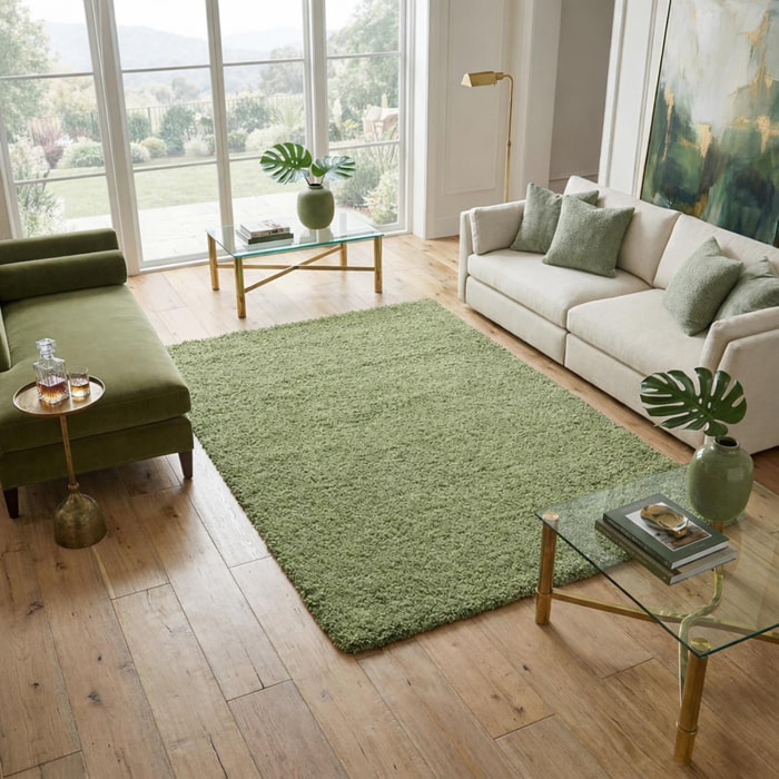 Tapis poils longs shaggy tissé motif uni ZASIVE