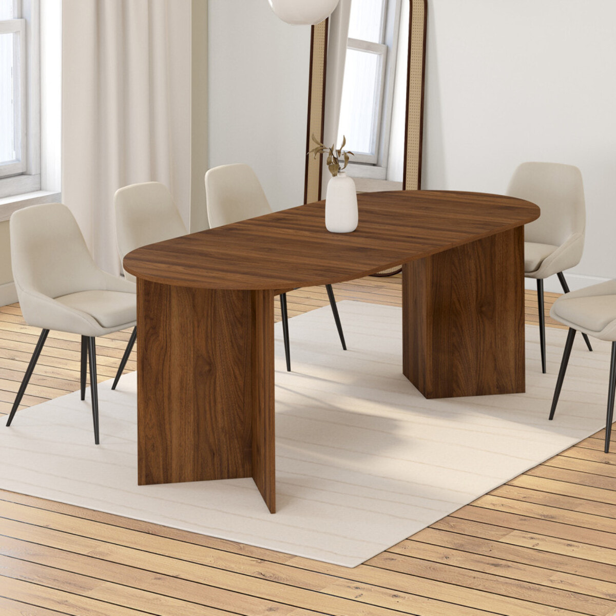 Table à manger extensible Gabin 200-300cm effet noyer