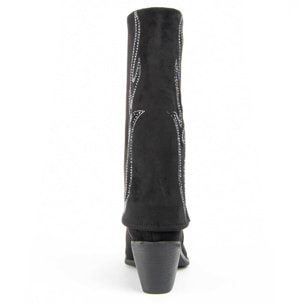 Bota De Tacón - Negro - Altura: 7 Cm