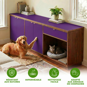 Rouleau adhésif décoratif Vinyle au Mètre - Violet - Sticker Lavable Imperméable Mur Cuisine Meubles