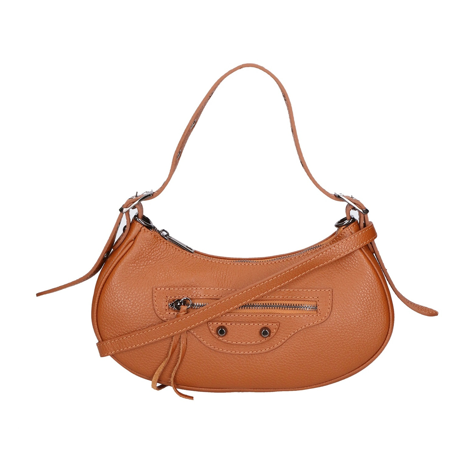 Borsa a spalla da donna - Modello Loredana - Vera pelle - 30.0 x 15.0 x 8.0 cm
