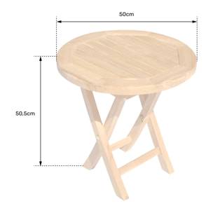 Table d'appoint ronde en teck massif 50cm LOMBOK
