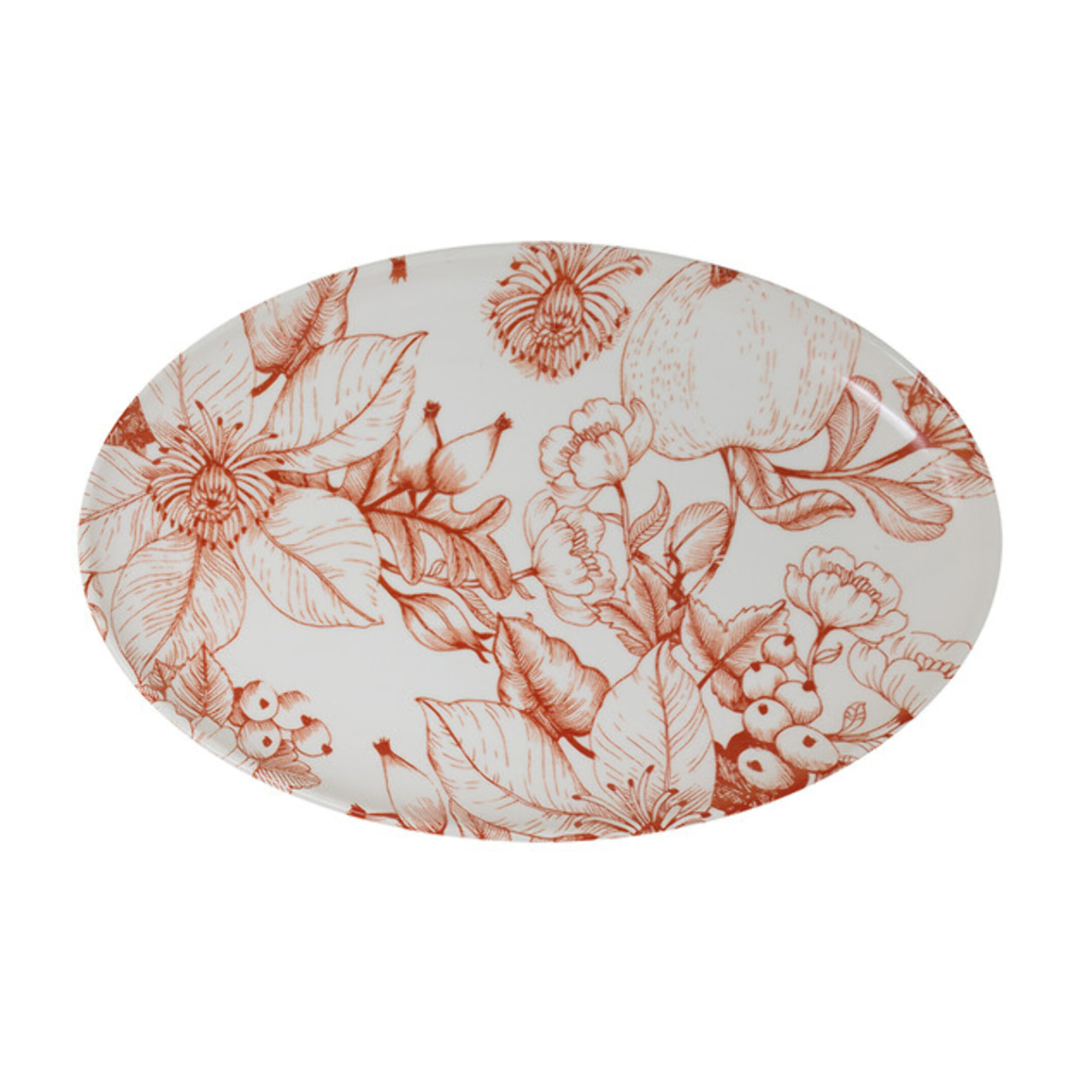 Piatto da portata ovale Jacquard in ceramica sottosmalto