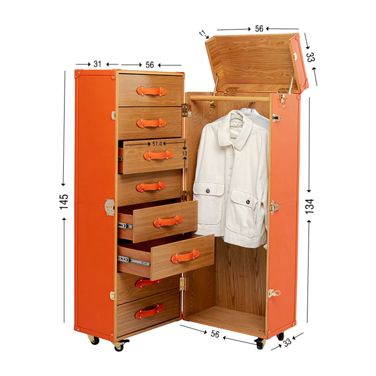 Malle-armoire Monaco orange Kare Design