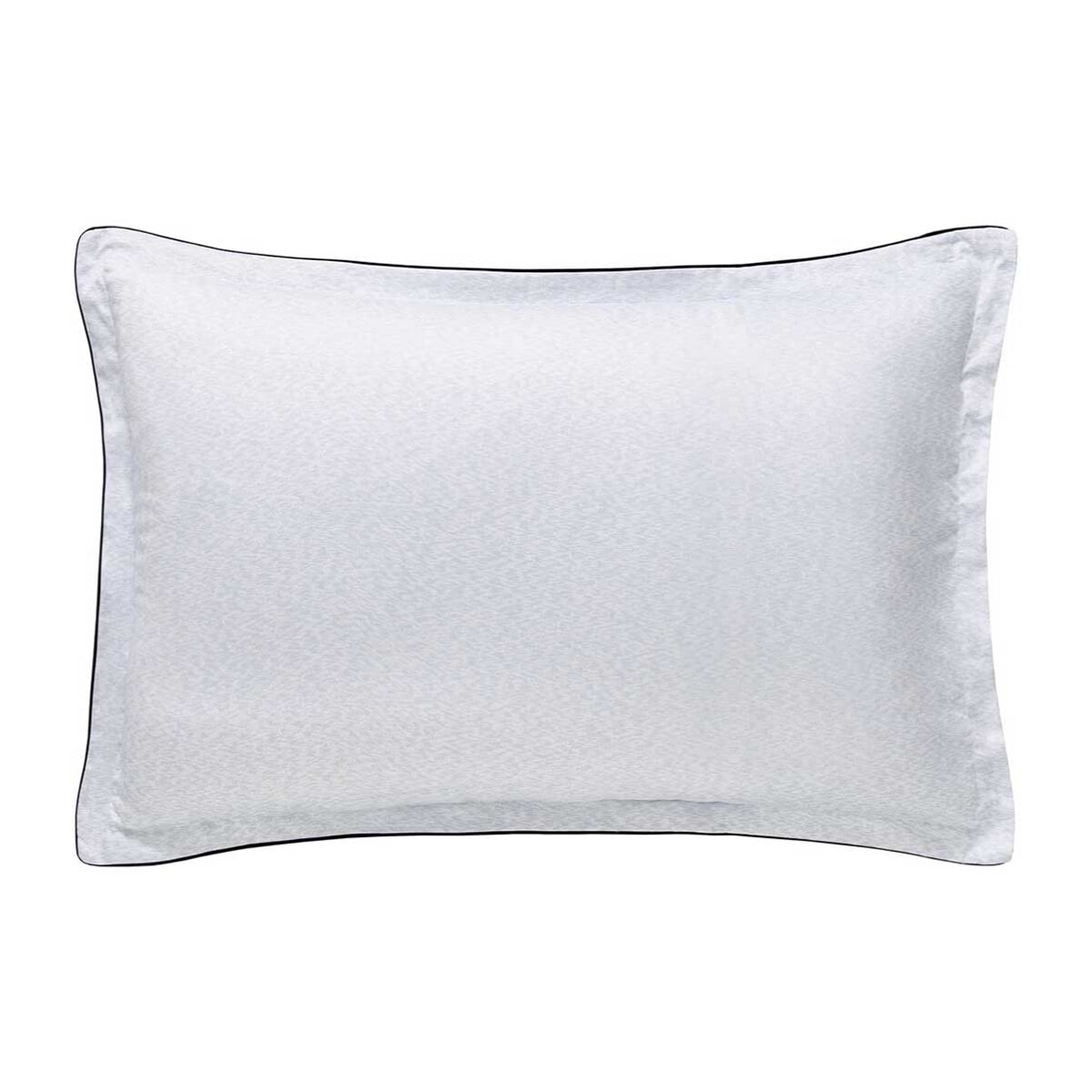 Taie d'oreiller imprimée en satin de coton bio, RIVAGES, Bleu de chine