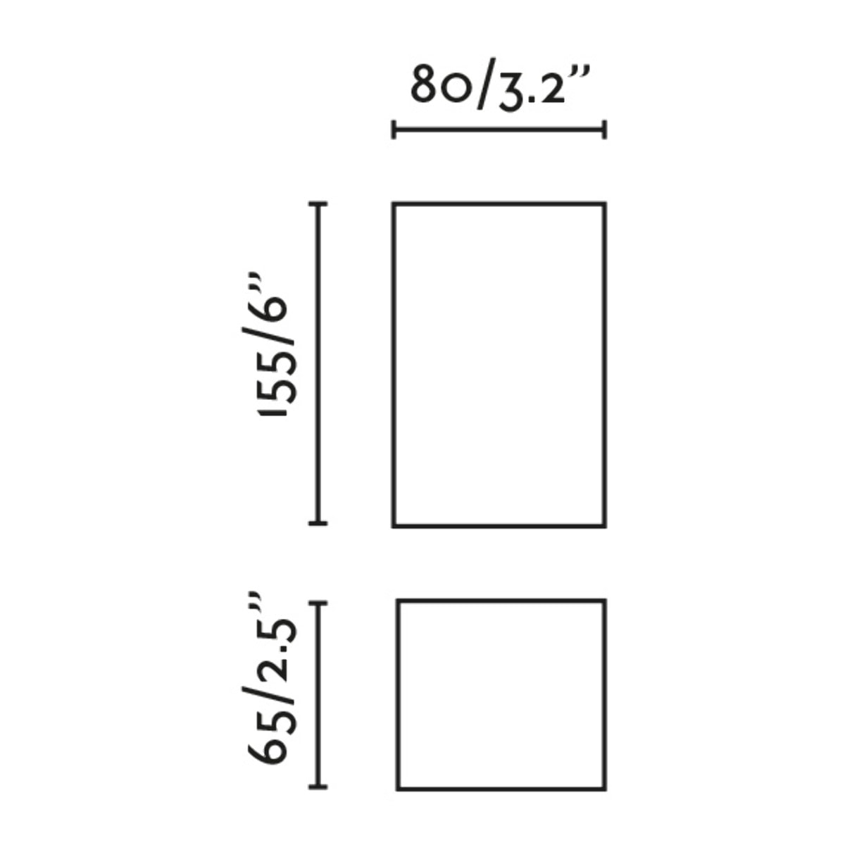 LUNE 2L Applique carré blanche