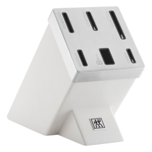 7-pcs, Bloc de couteaux, Argent, Blanc
