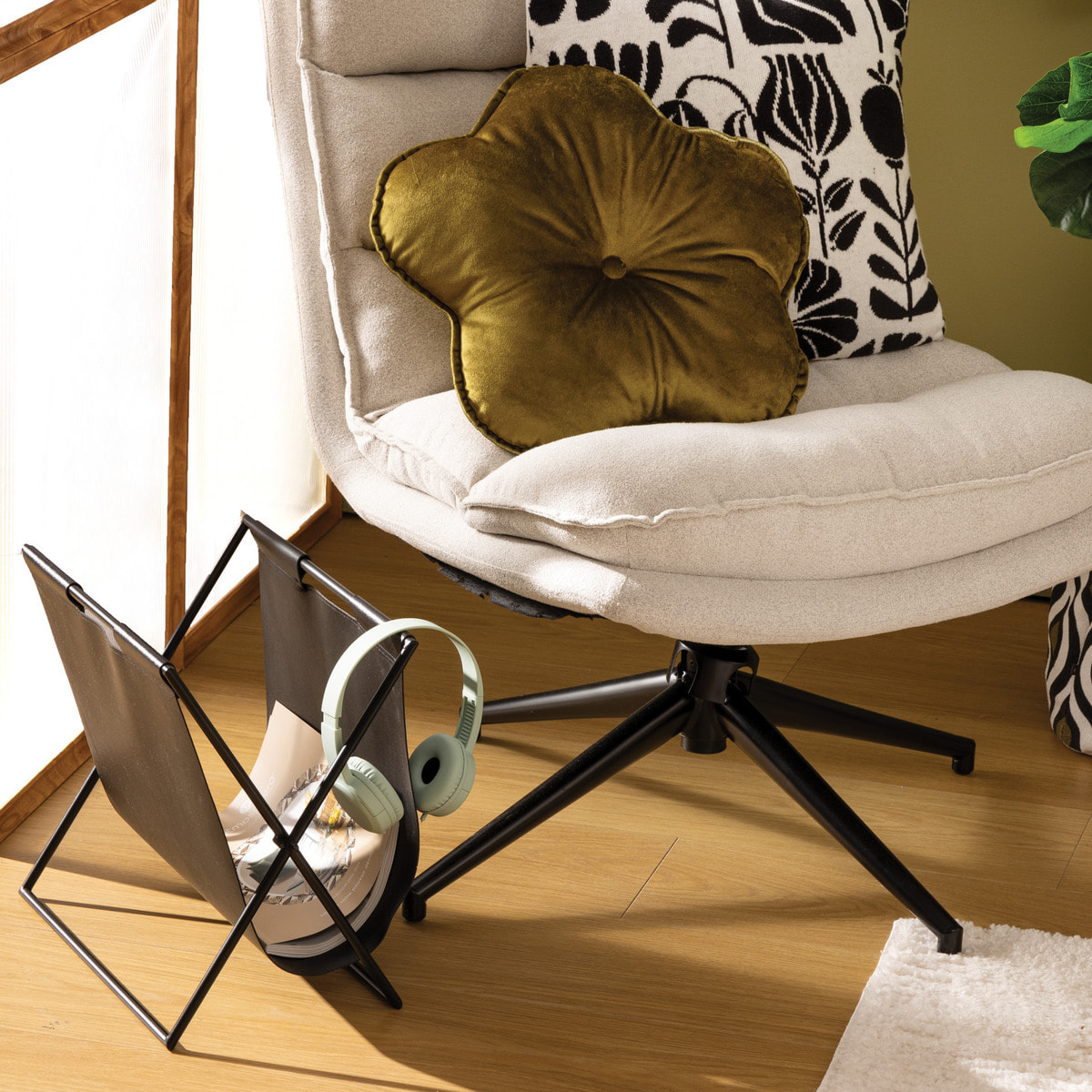 Porte-revue "Twis" noir 37x35x22cm