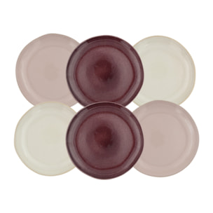 Lot de 6 assiettes à dessert, TERRA