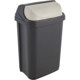 Cubo de Basura con Tapa Deslizante,  Rasmus, Gris grafito