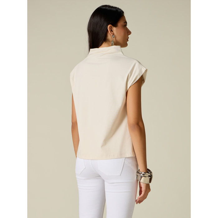 Oltre - Camiseta con engarces - Blanco